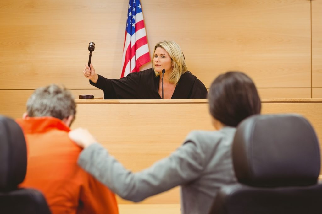 Hearing on bail in front of judge